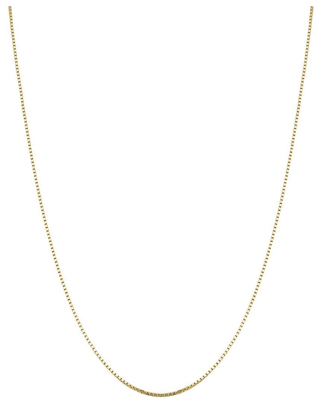 Italian Gold Metallic 14K Venetian Box Chain Necklace