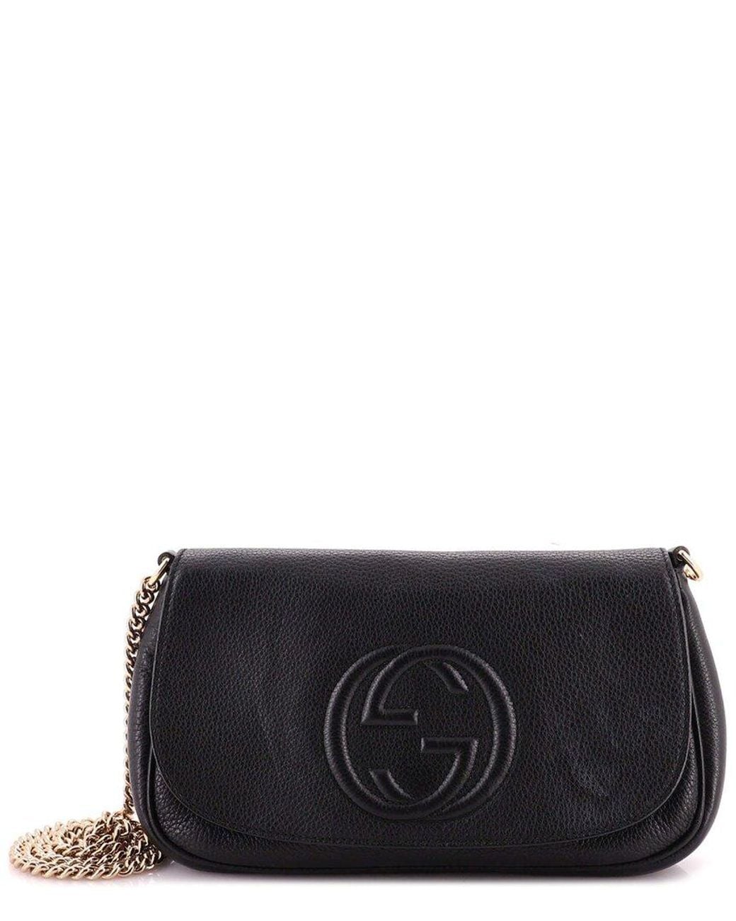 Gucci Black Leather Soho Chain Crossbody Medium (Authentic Pre-Loved)