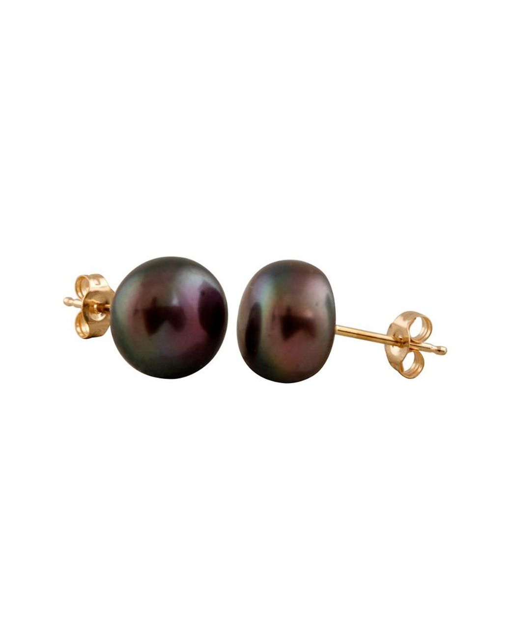 Splendid Brown 14k 8-9mm Pearl Earrings