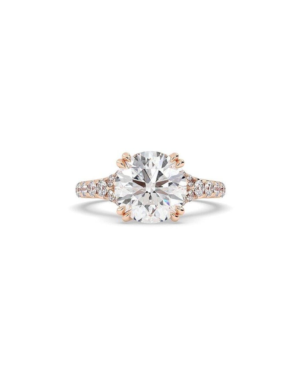 Lab Grown Diamonds White 14K Rose 3.50 Ct. Tw. Lab-Grown Diamond Ring