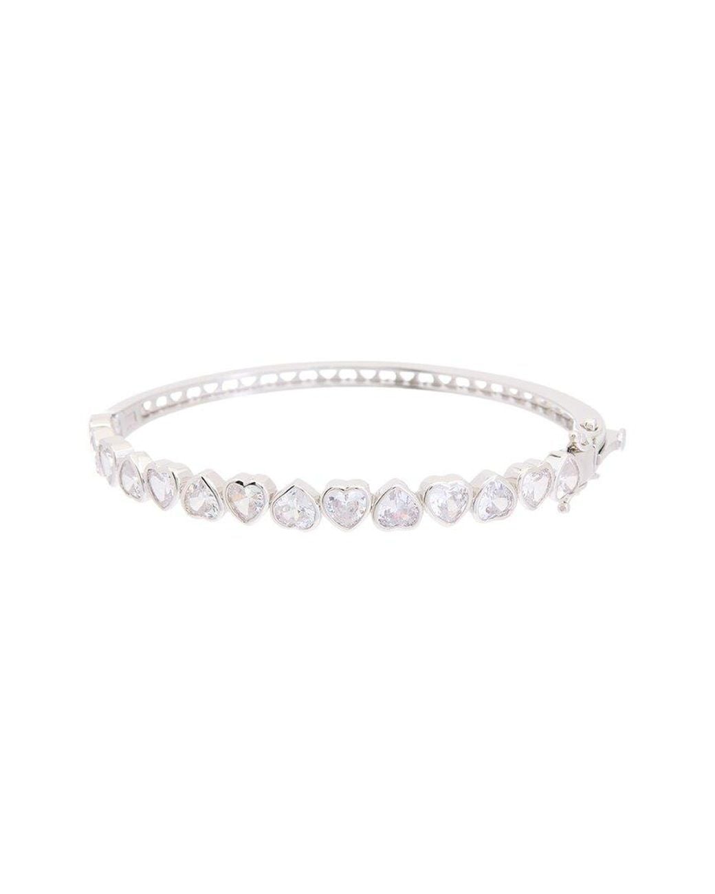 Juvell White 18K Plated Cz Heart Bangle Bracelet