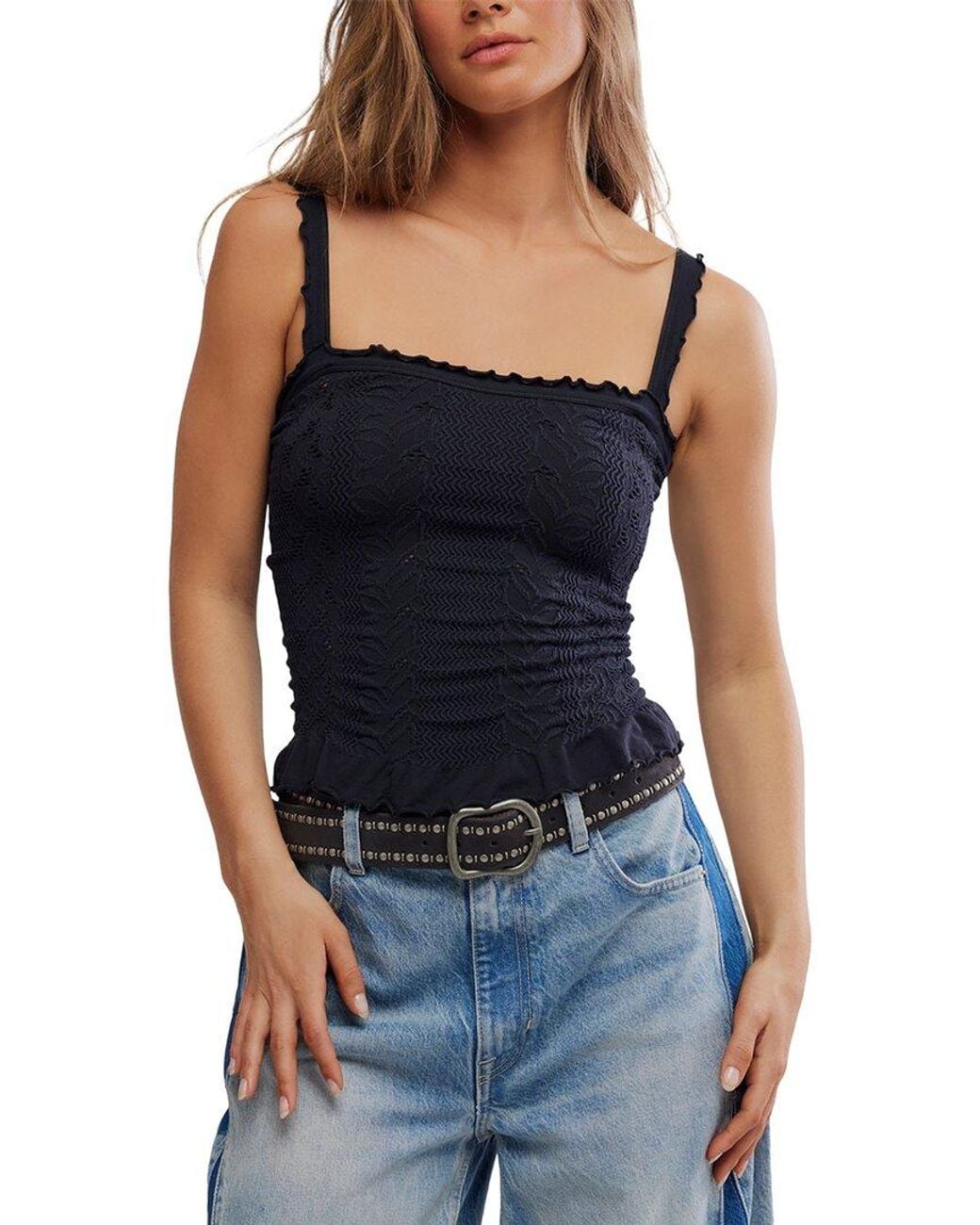 Free People Blue So Soft Femme Top