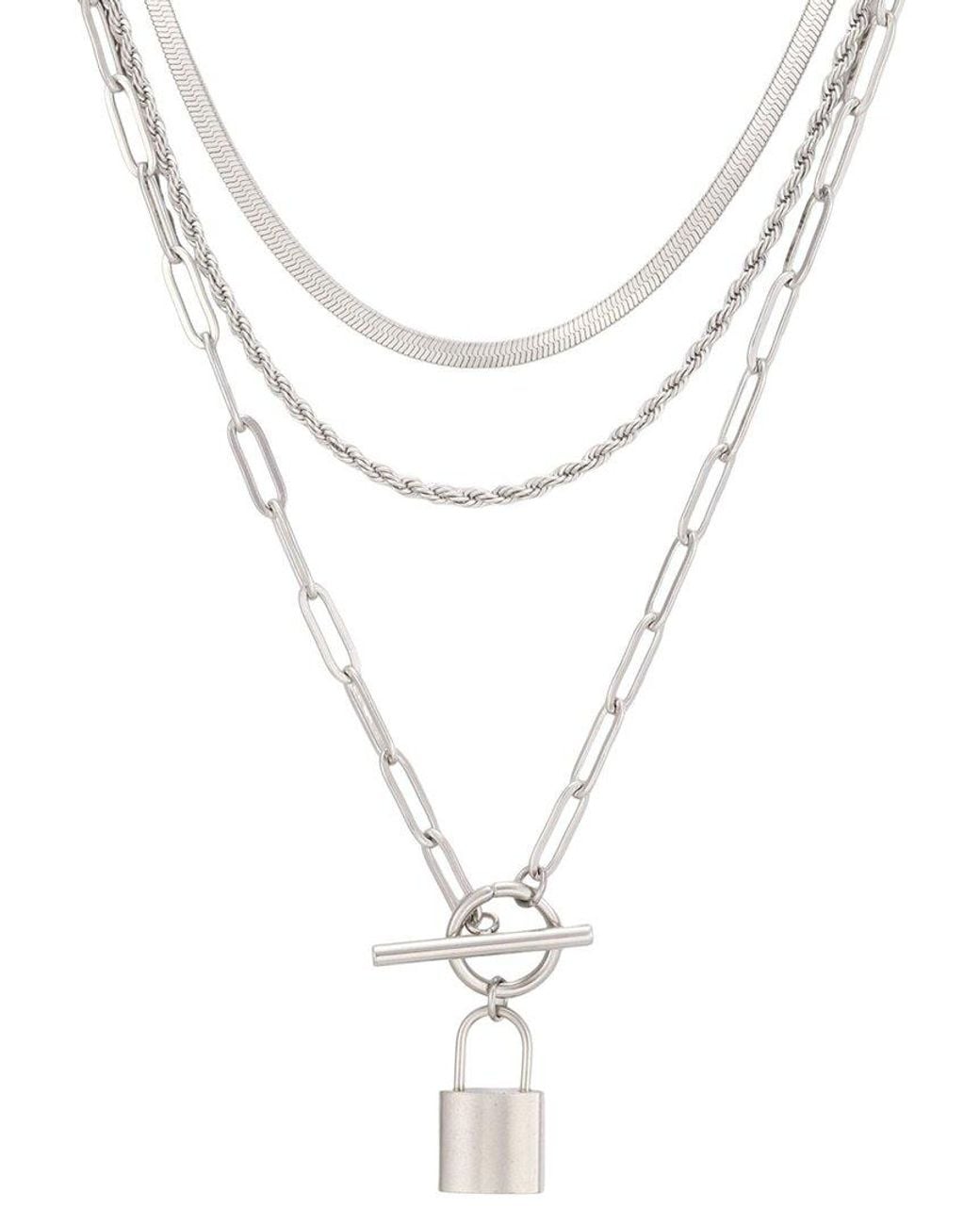 Adornia White Plated Stainless Steel Necklace