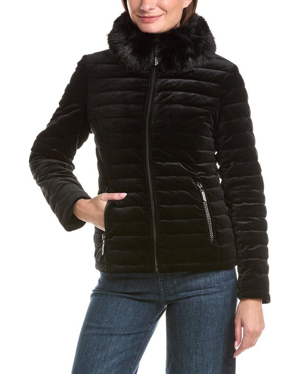 Joseph Ribkoff Black Quilted Velvet Jacket