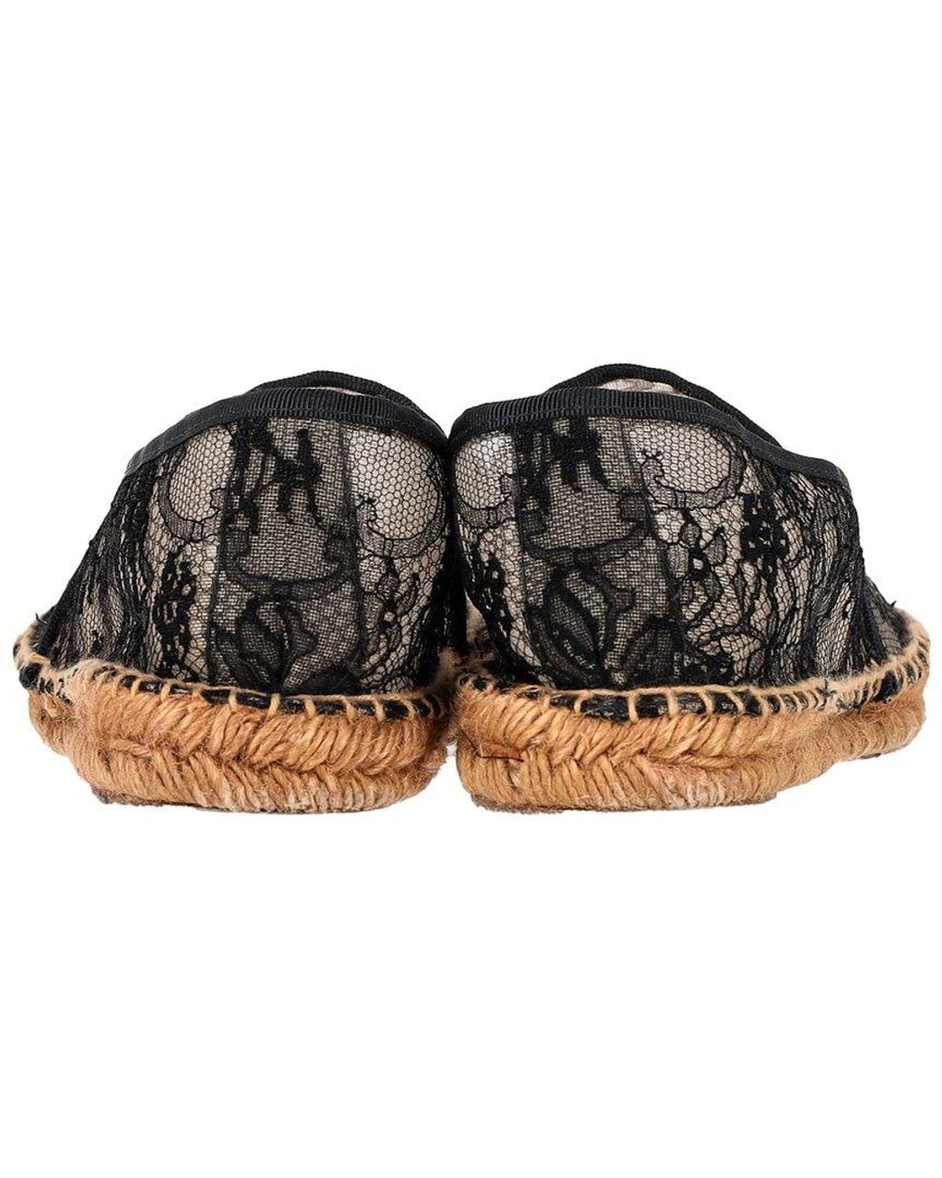 Dolce & Gabbana Brown Canvas Lace Espadrille Flat (authentic Pre-loved)