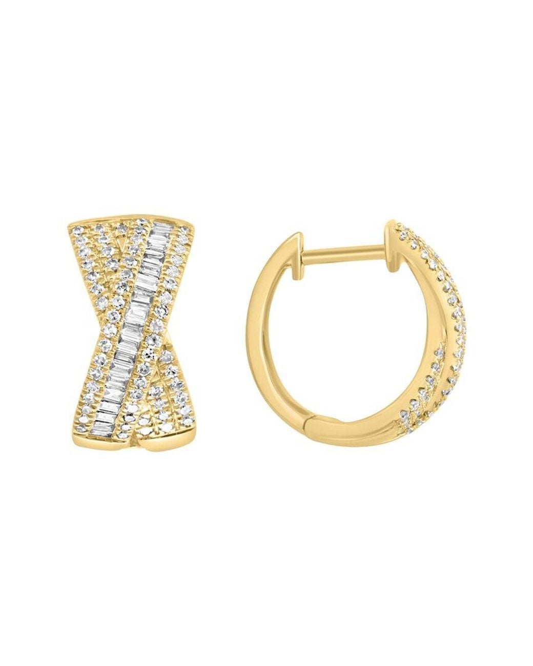 Effy Fine Jewelry Metallic 14K 0.60 Ct. Tw. Diamond Earrings