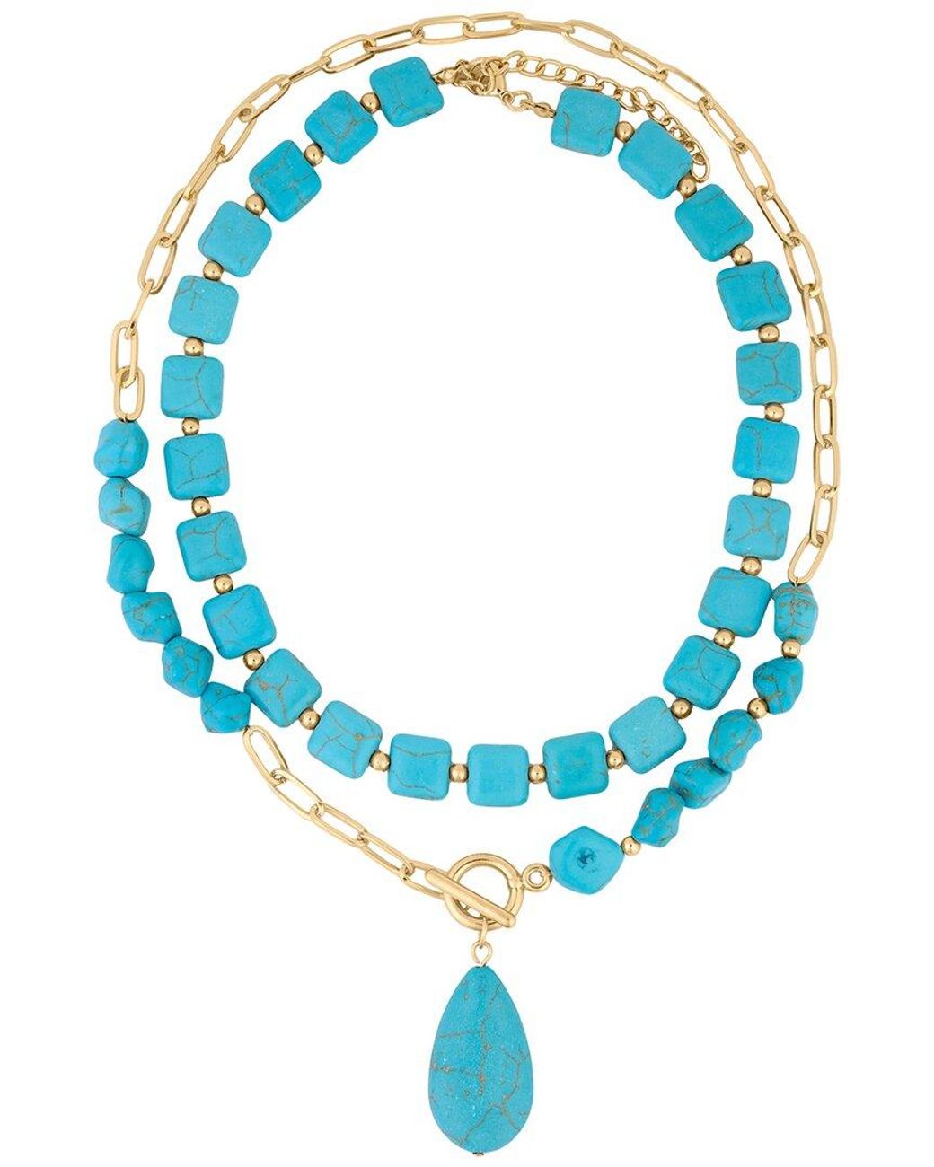 Saachi Blue Pendant Double Necklace