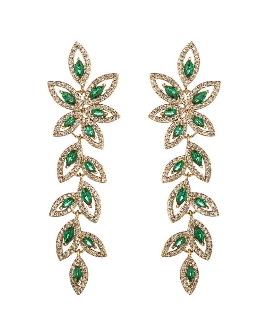 Eye Candy LA White Cz Gianna Leaf Earrings
