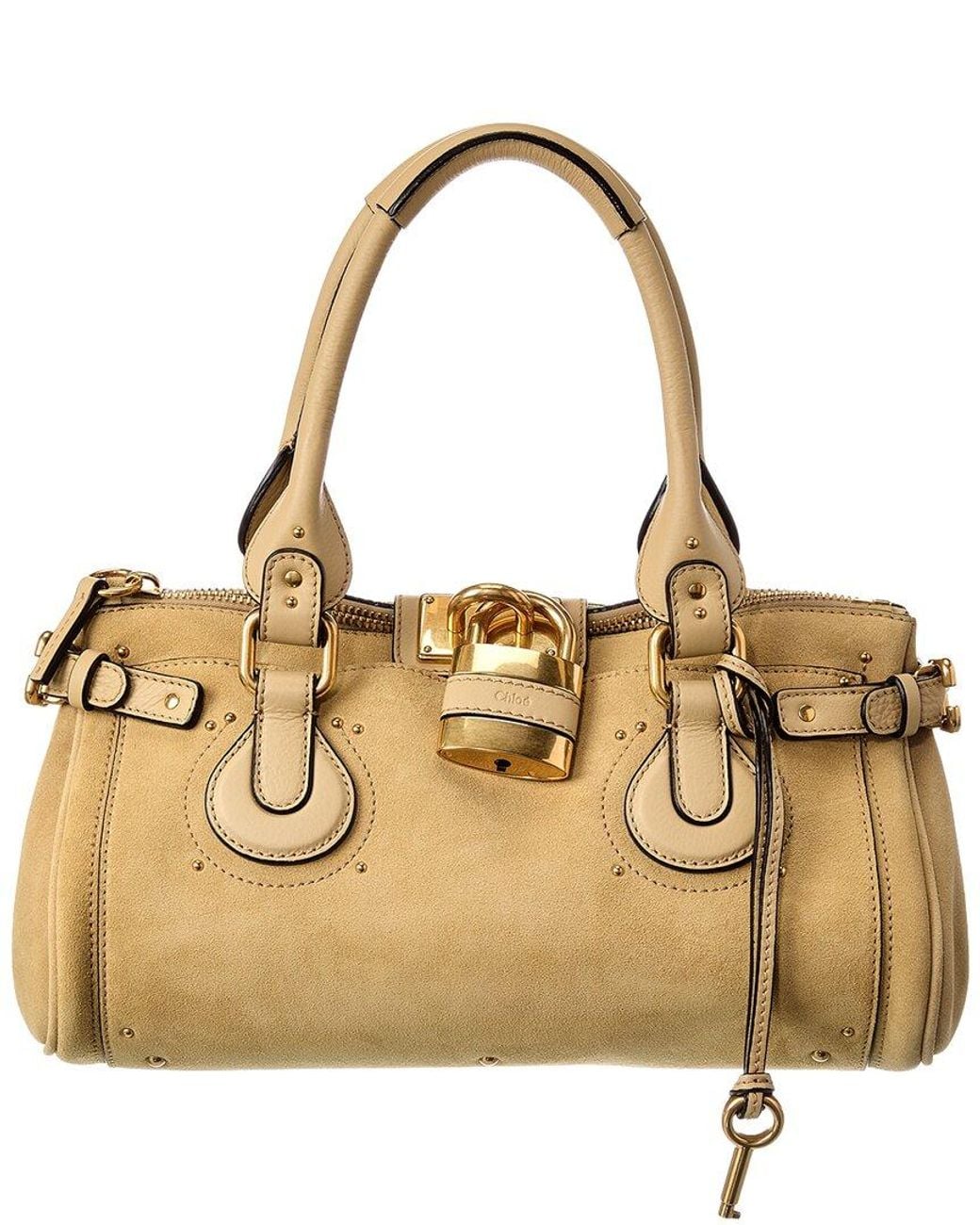 Chloé Natural Paddington Suede & Leather Satchel