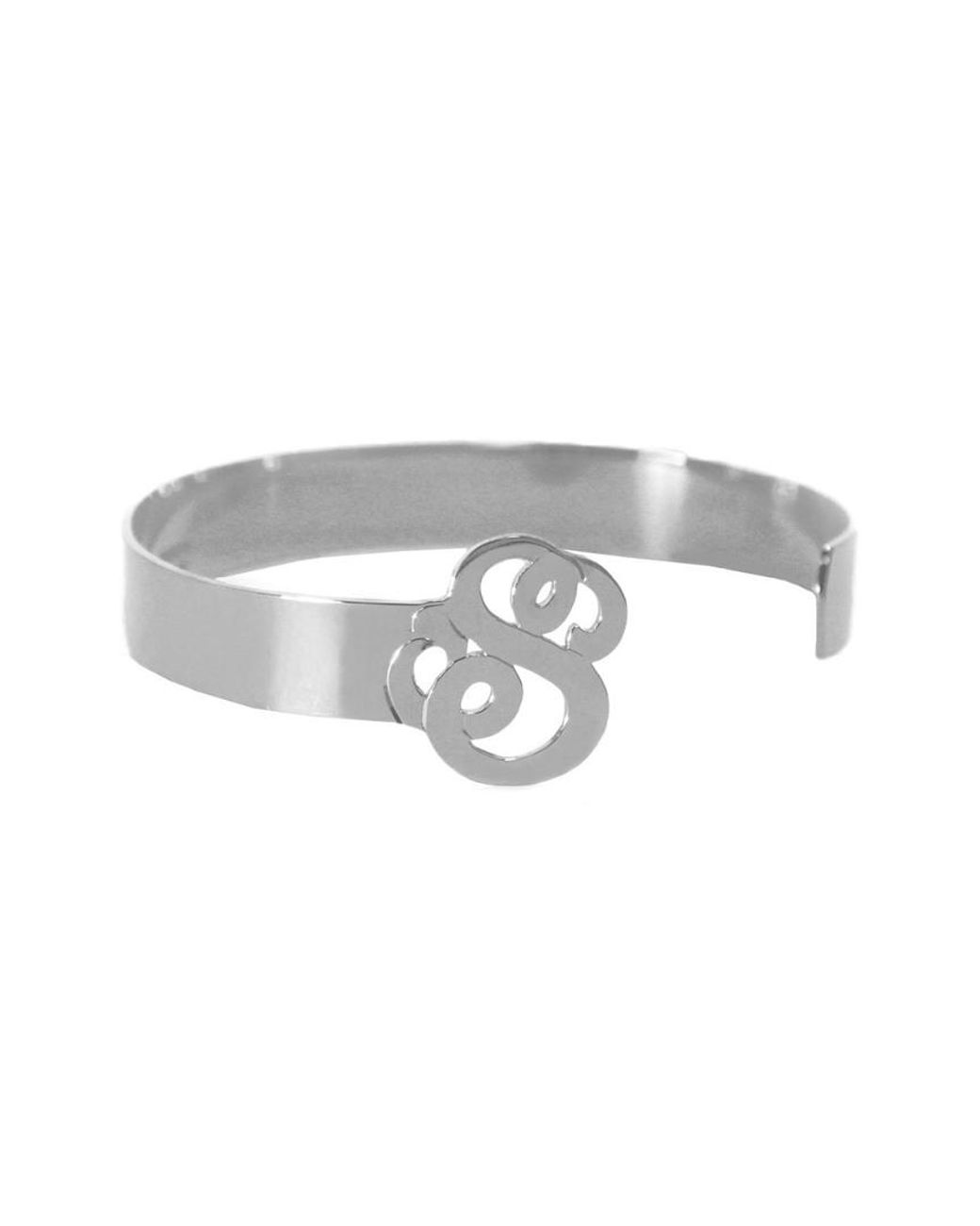 Jane Basch White Script Initial Cuff -Z)