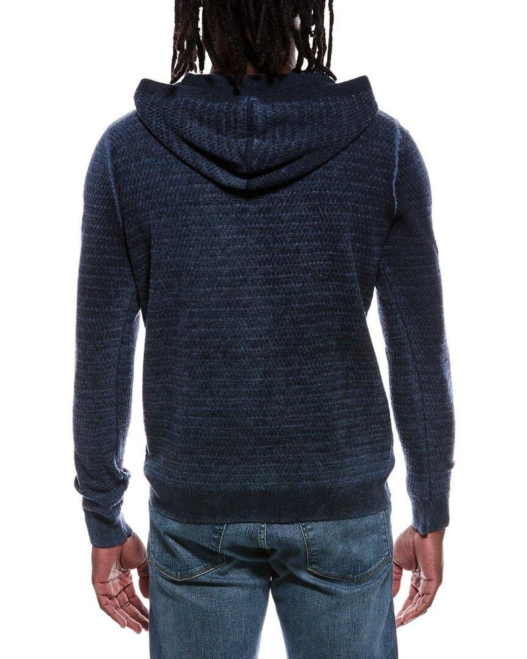 Autumn Cashmere Blue Inked Bobble Stitch Wool & Cashmere-Blend Hoodie for men
