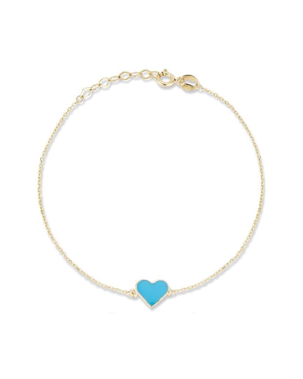 Ember Fine Jewelry White 14k Enamel Heart Bracelet