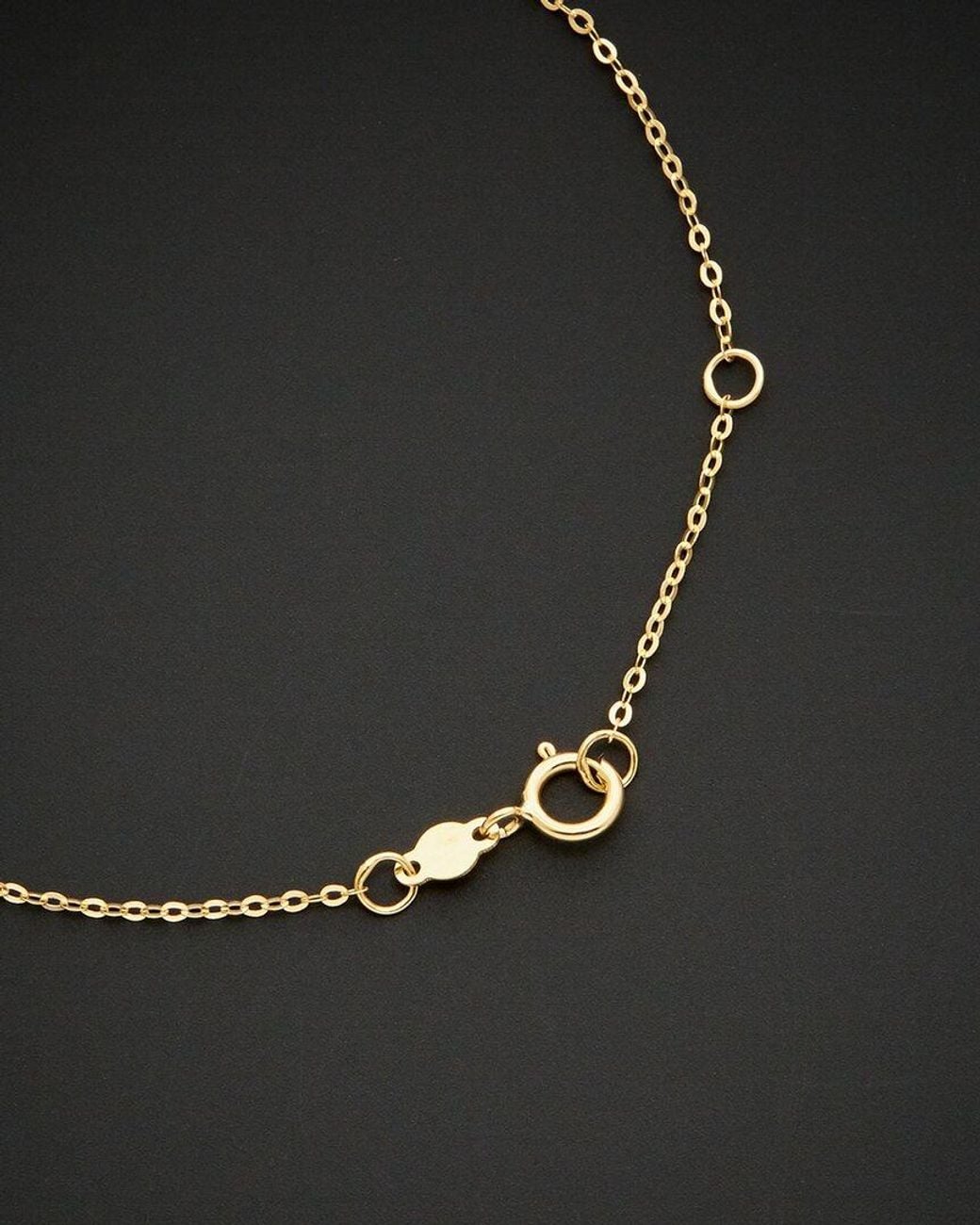 Italian Gold Black 14K Extender Compass Bracelet