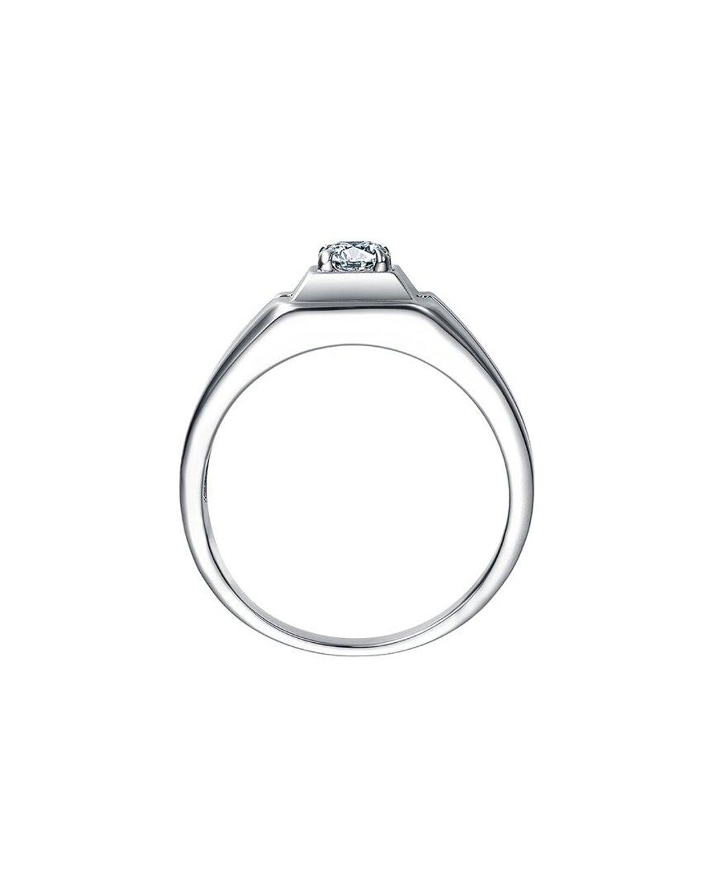 Rachel Glauber White Plated Cz Statement Ring for men