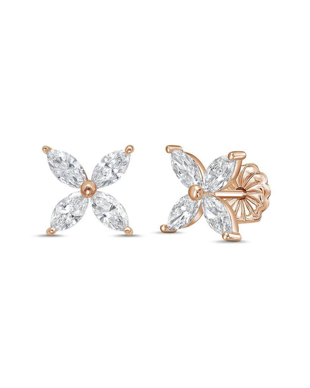 Diana M Metallic Diana M. 14K Rose 1.00 Ct. Tw. Lab-Grown Diamond Stud Earrings