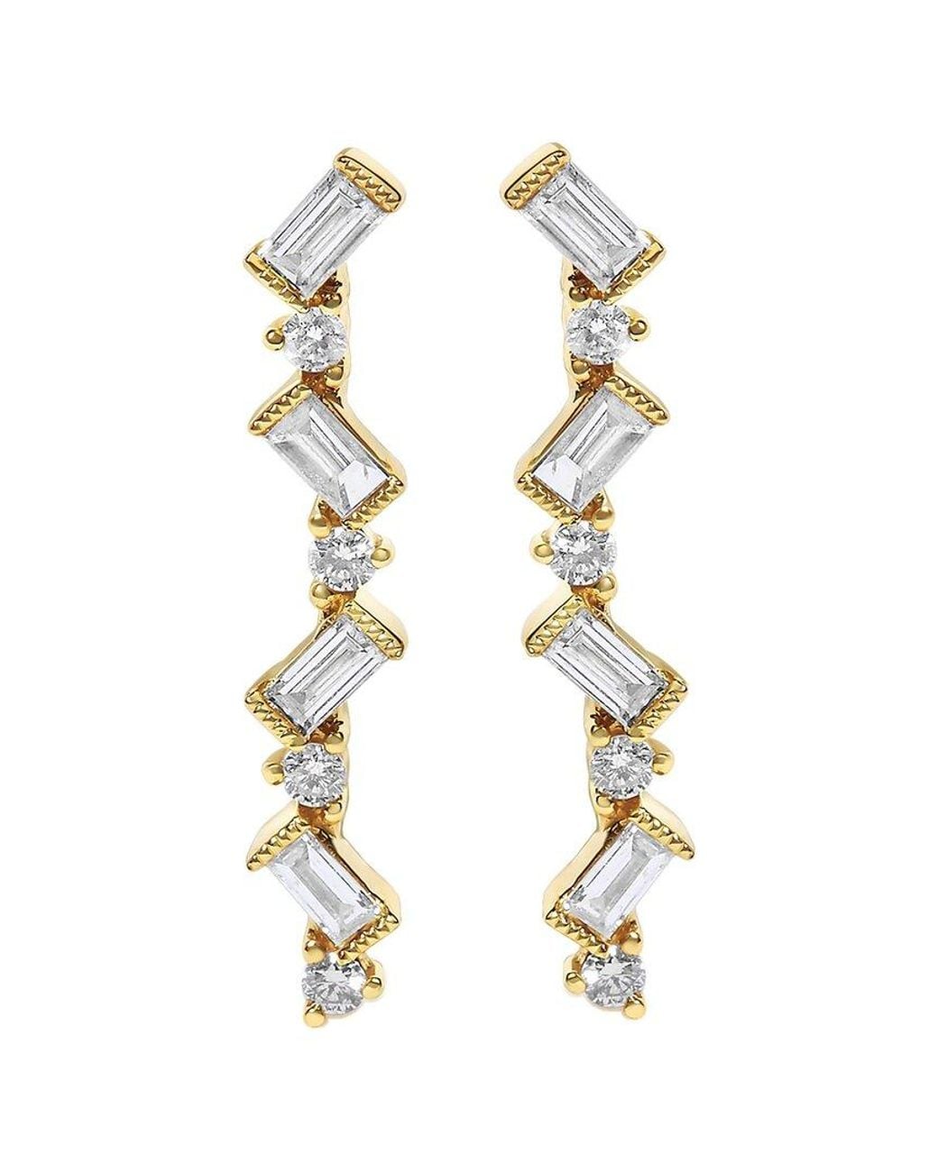 Haus of Brilliance Metallic 14K 0.56 Ct. Tw. Diamond Drop Earrings