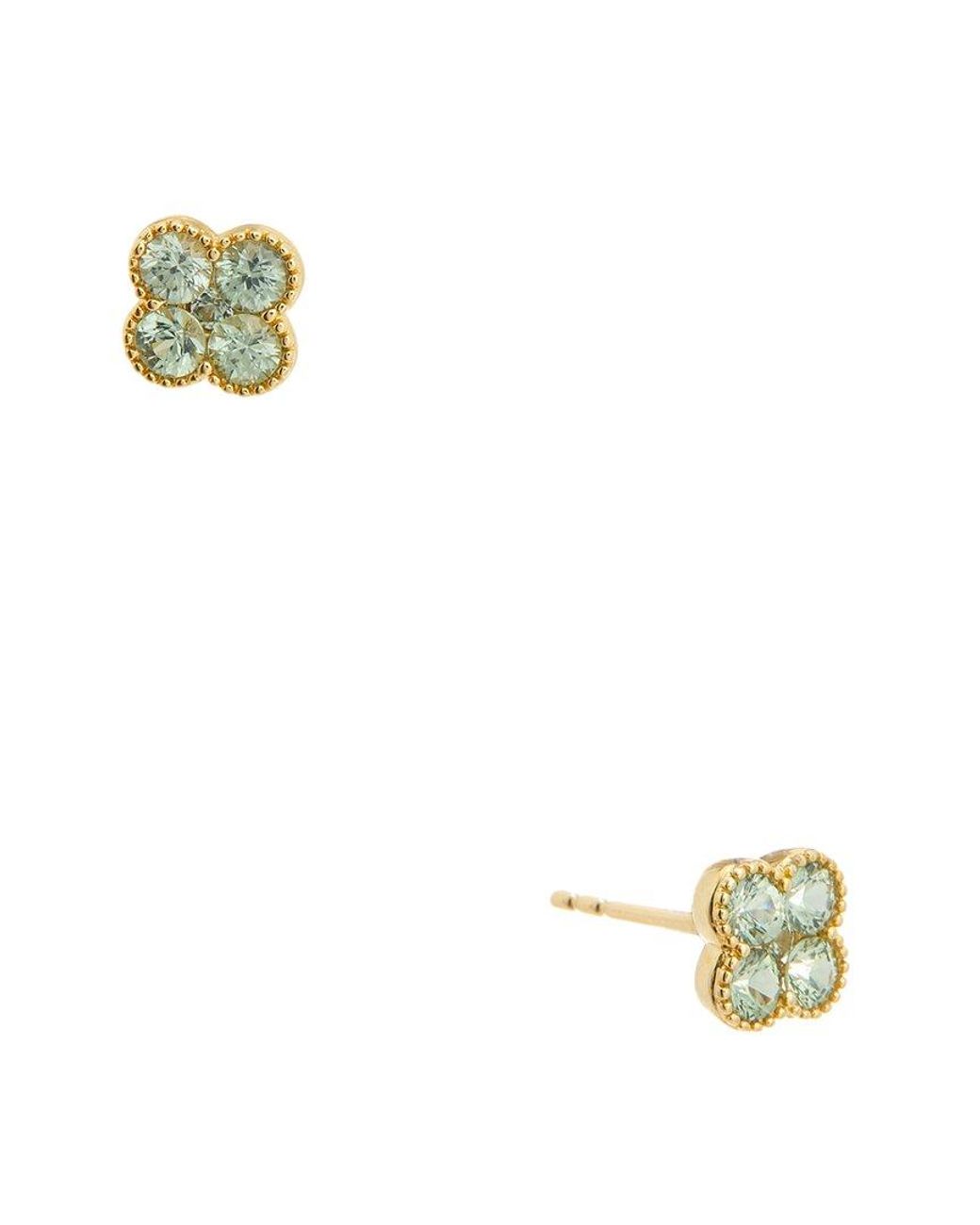 Maitre De Diamant Metallic 18K 0.82 Ct. Tw. Sapphire Earrings