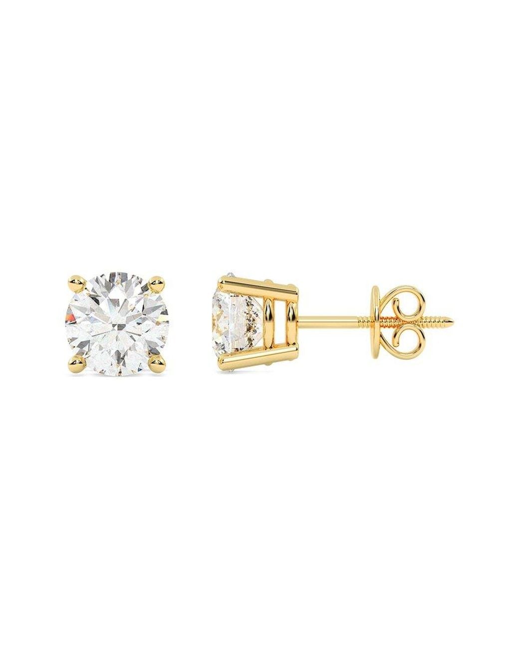 Lab Grown Diamonds Metallic 14K 2.00 Ct. Tw. Lab-Grown Diamond Earrings