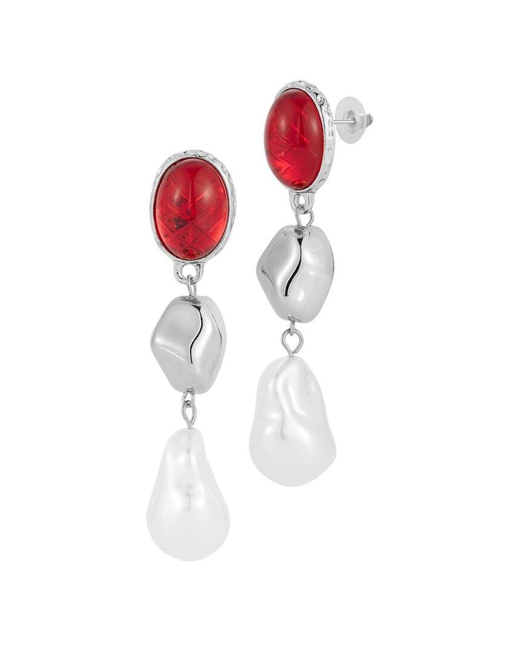 Sphera Milano White Plated Cz Earrings
