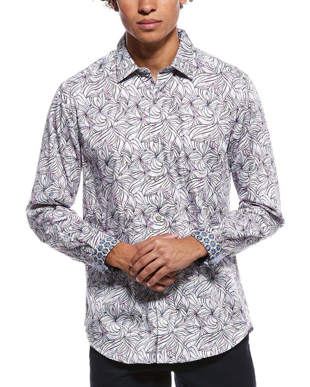 Robert Graham Gray Charvil Woven Shirt for men