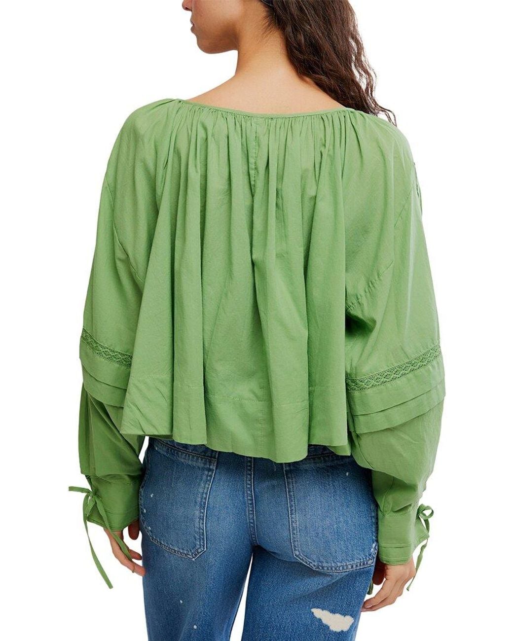 Free People Green La Lune Top