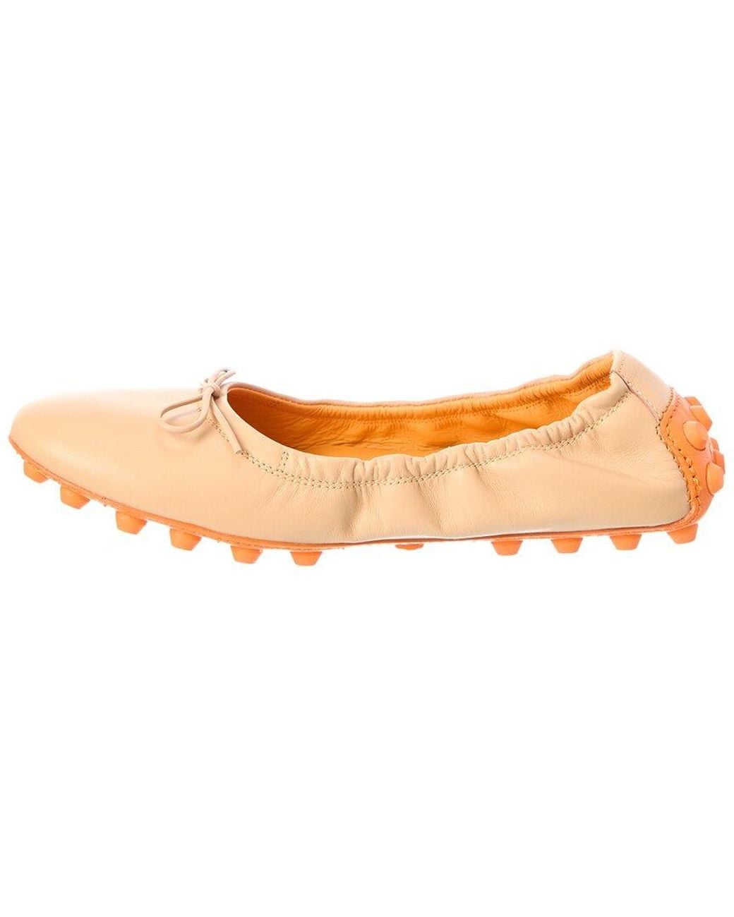 Tod's Orange Leather Ballet Flat