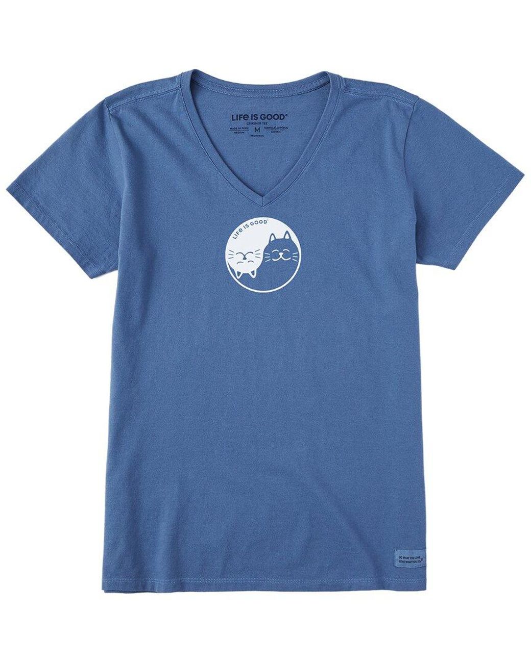 Life Is Good. Blue Crusher V-Neck T-Shirt