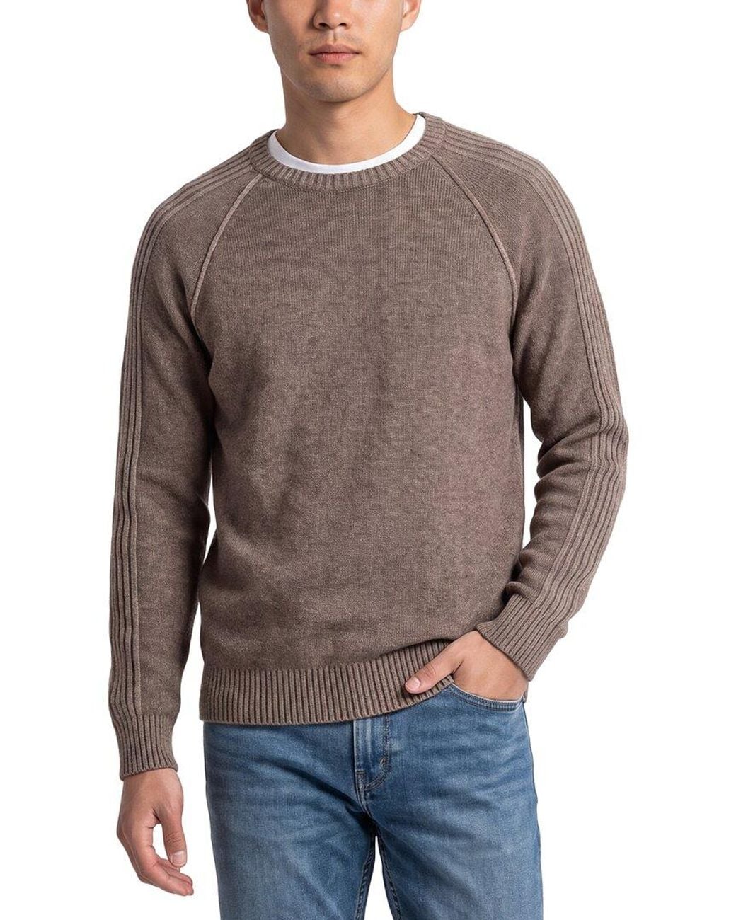 Raffi Gray Reverse Wool & Cashmere-Blend Crewneck Sweater for men