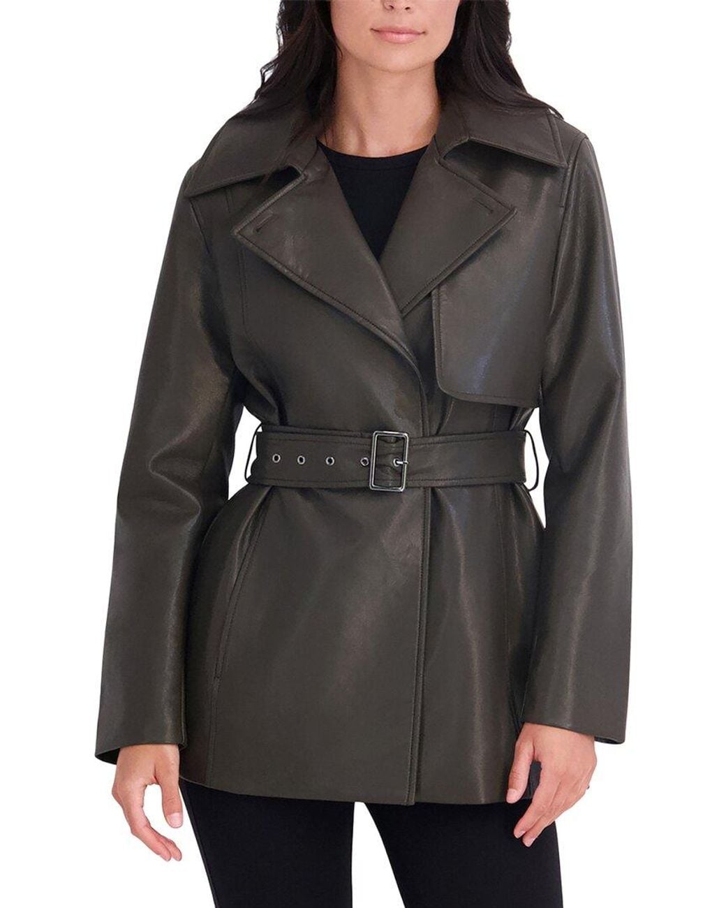 Kenneth Cole Black Faux Leather Jacket