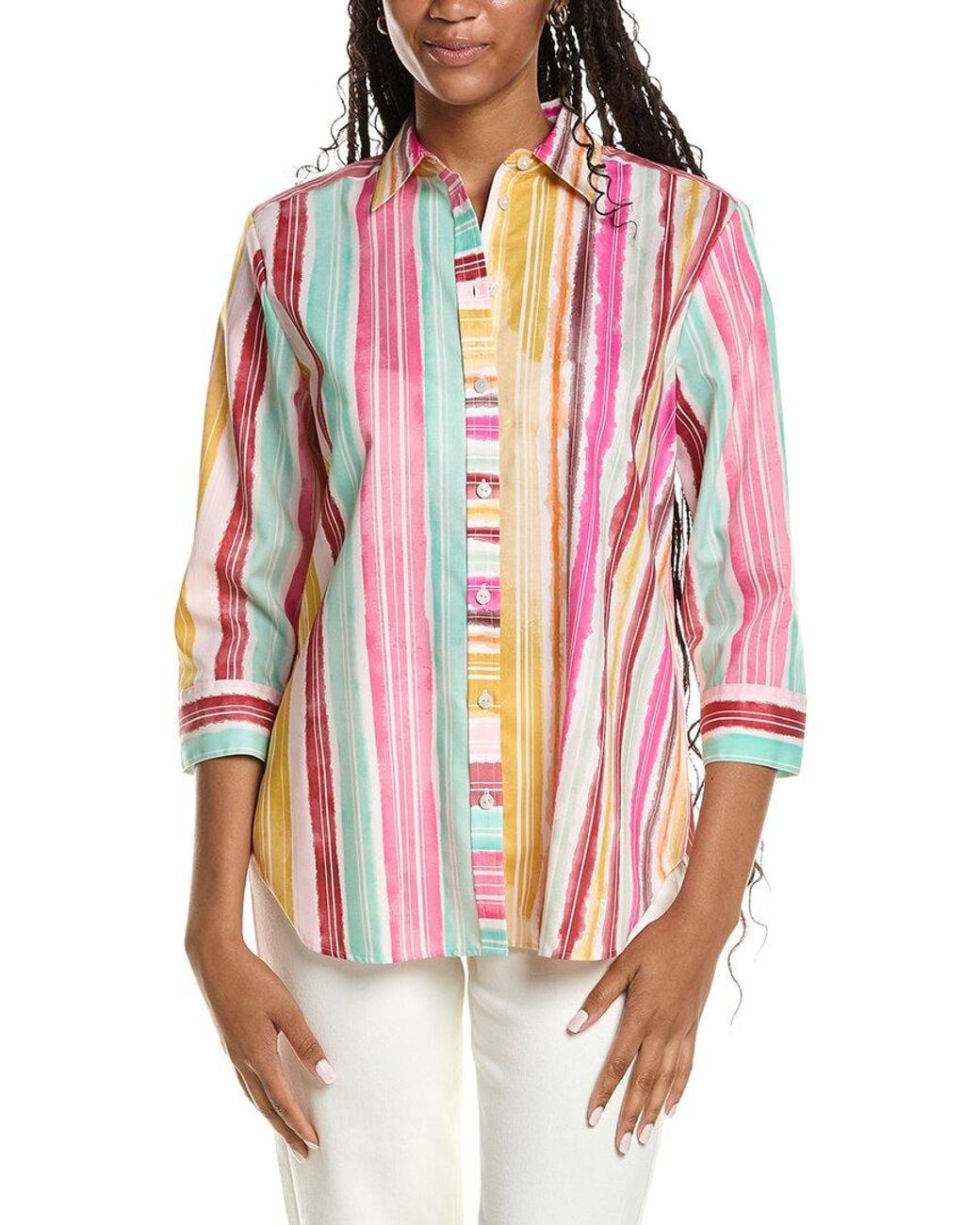 Foxcroft Red Boyfriend Shirt
