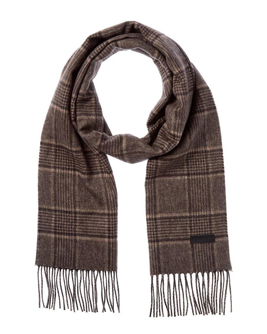 Bruno Magli Brown Silk & Cashmere-Blend Scarf for men