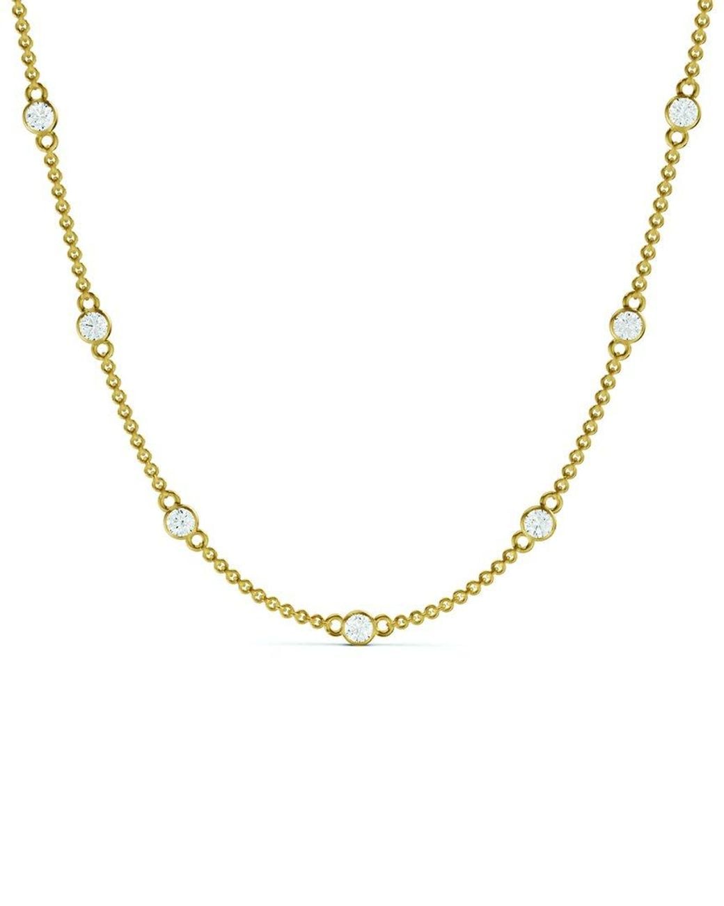 Lab Grown Diamonds Metallic 14K 4.00 Ct. Tw. Lab-Grown Diamond Necklace