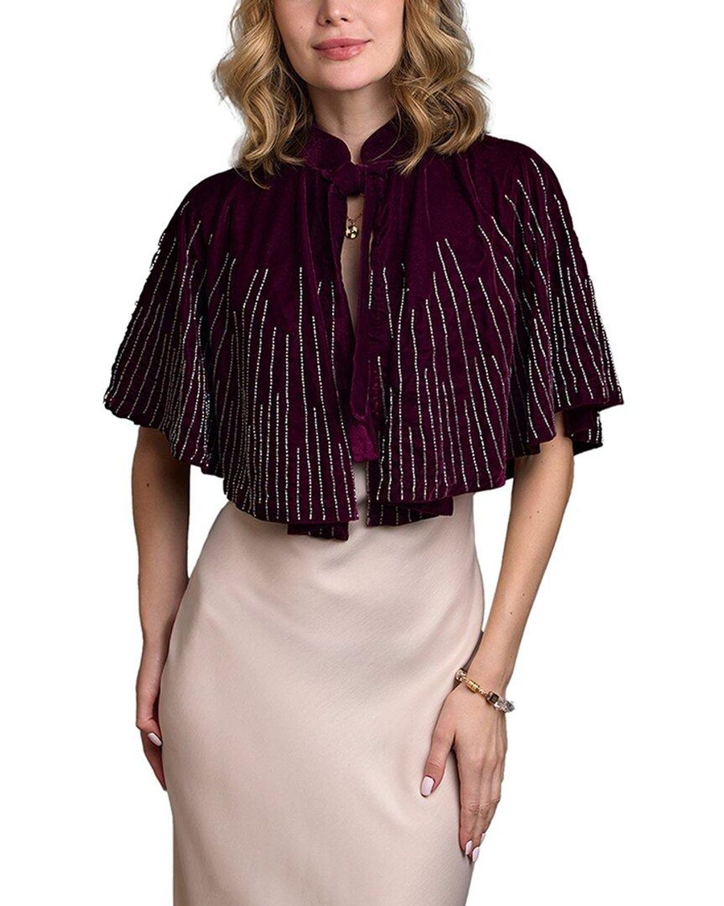 Saachi Red Velvet Crush Embellish Cape