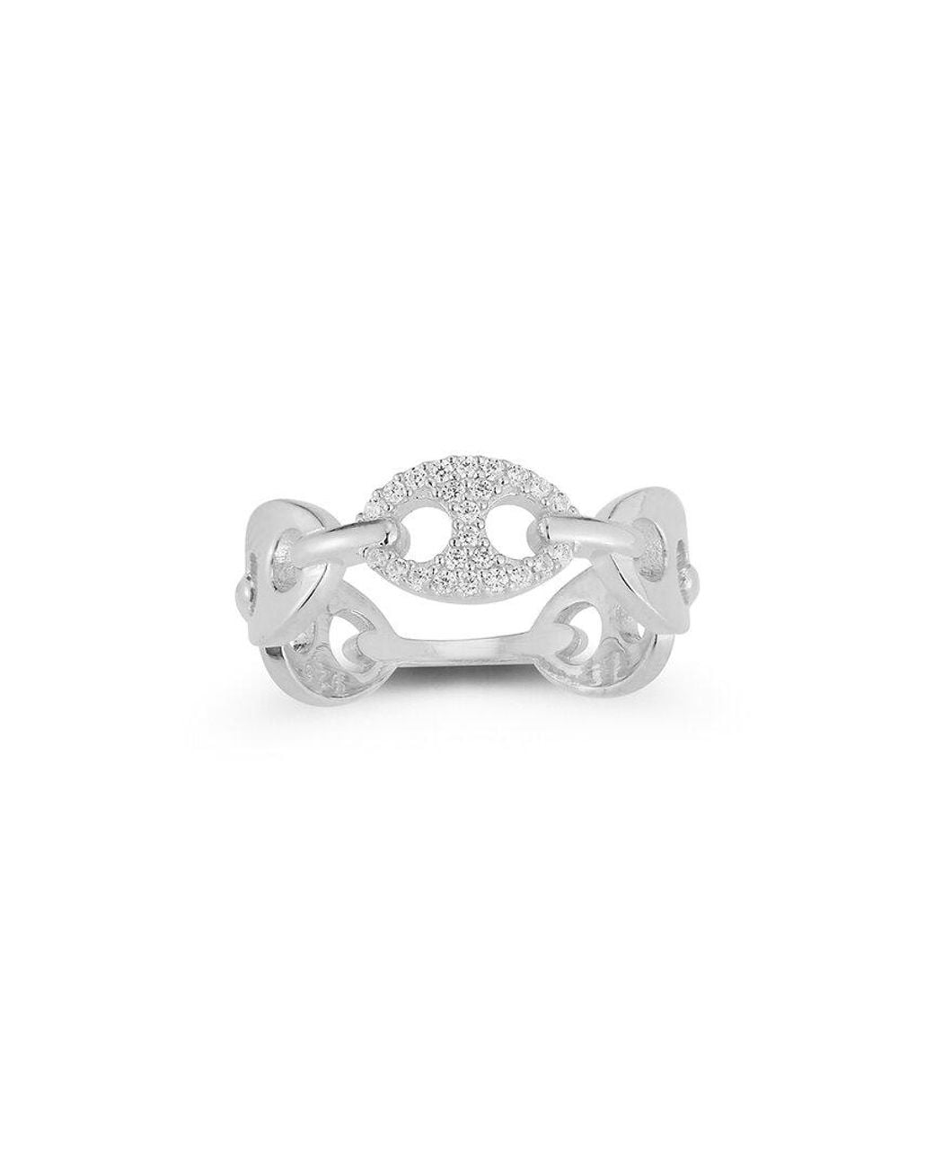 Chloe and Madison White Cz Mariner Link Ring