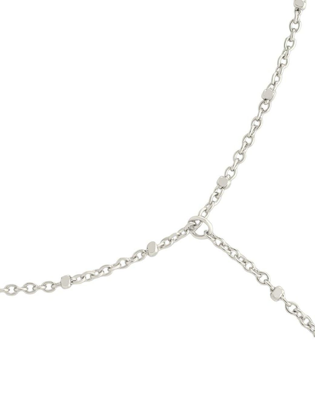 Sterling Forever White Serena Simple Chain Toe Anklet