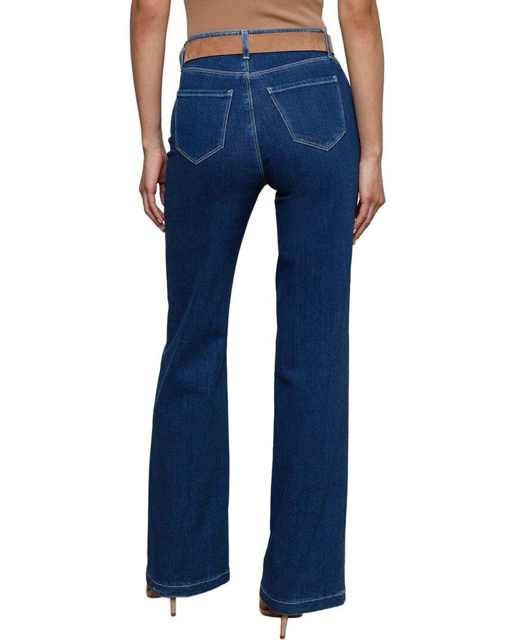 L'Agence Blue Clayton High-Rise Wide Leg Jean