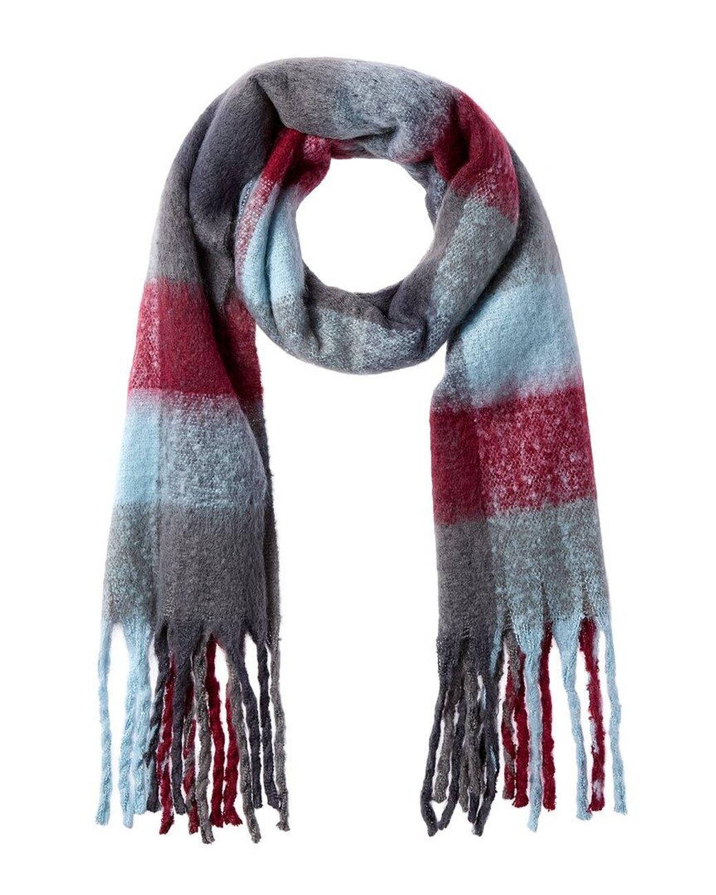 La Fiorentina Blue Plush Fringe Scarf