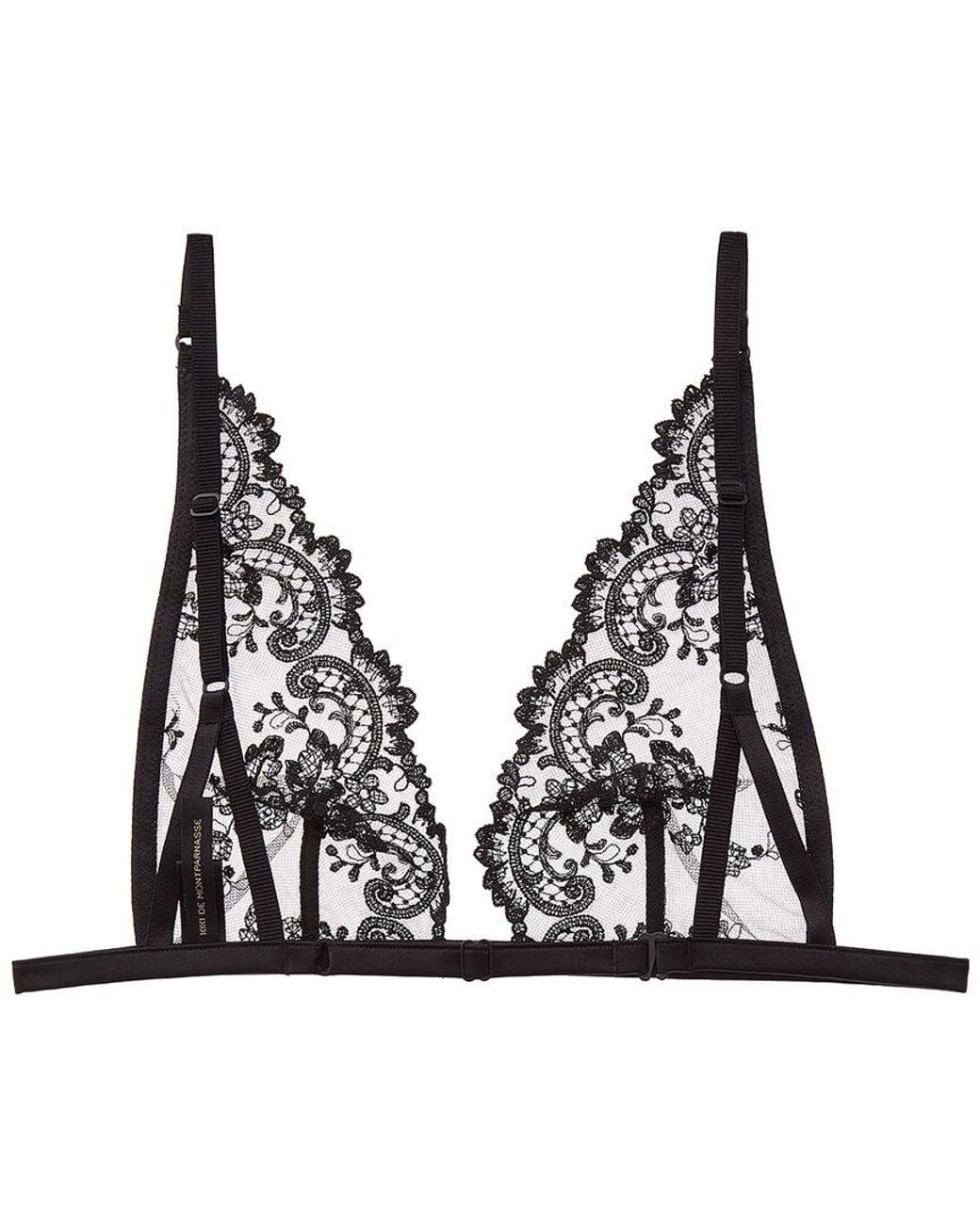Kiki de Montparnasse Black Juliette Soft Silk-Trim Bra