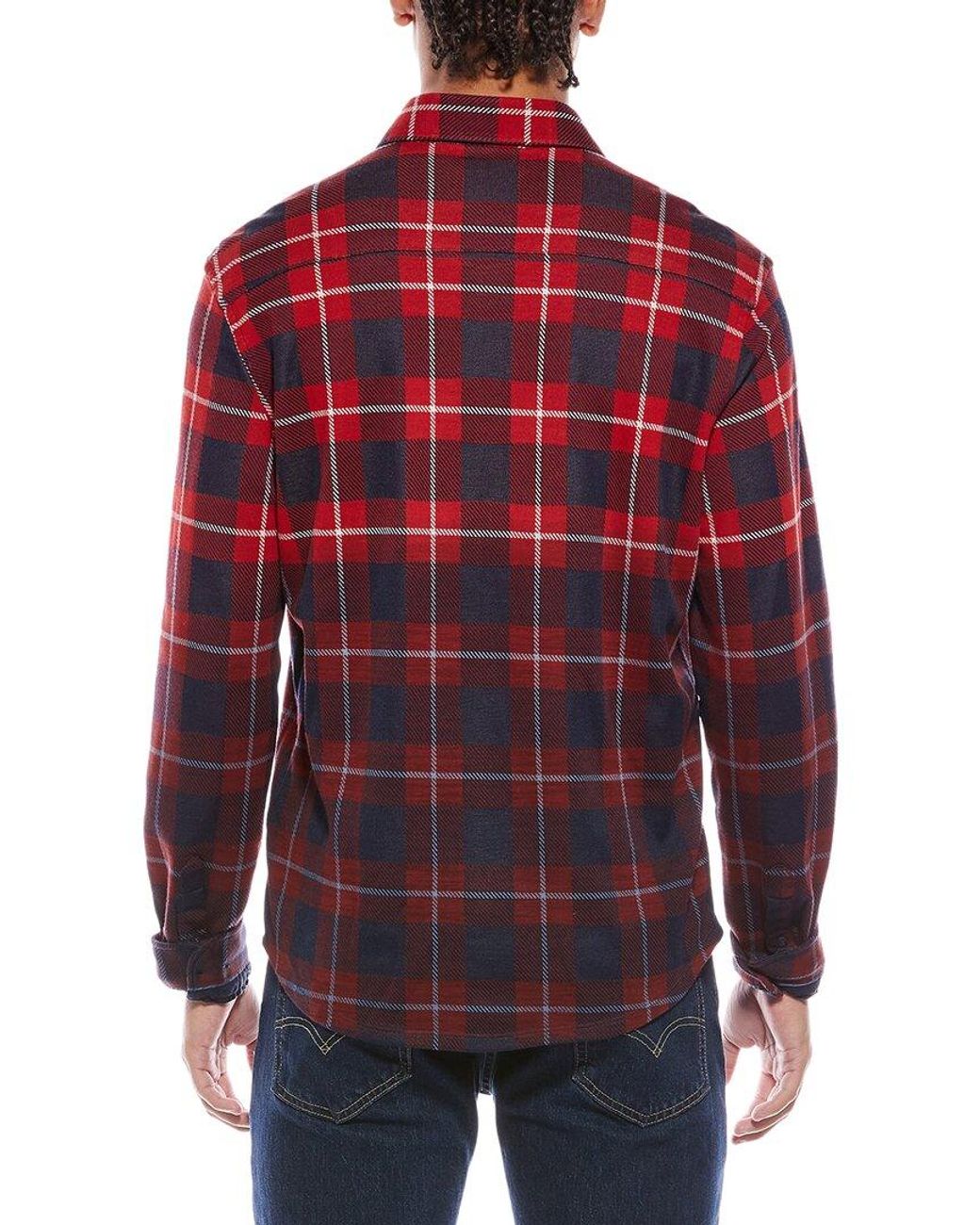 Stone Rose Red Jacquard Knit Check Shirt for men