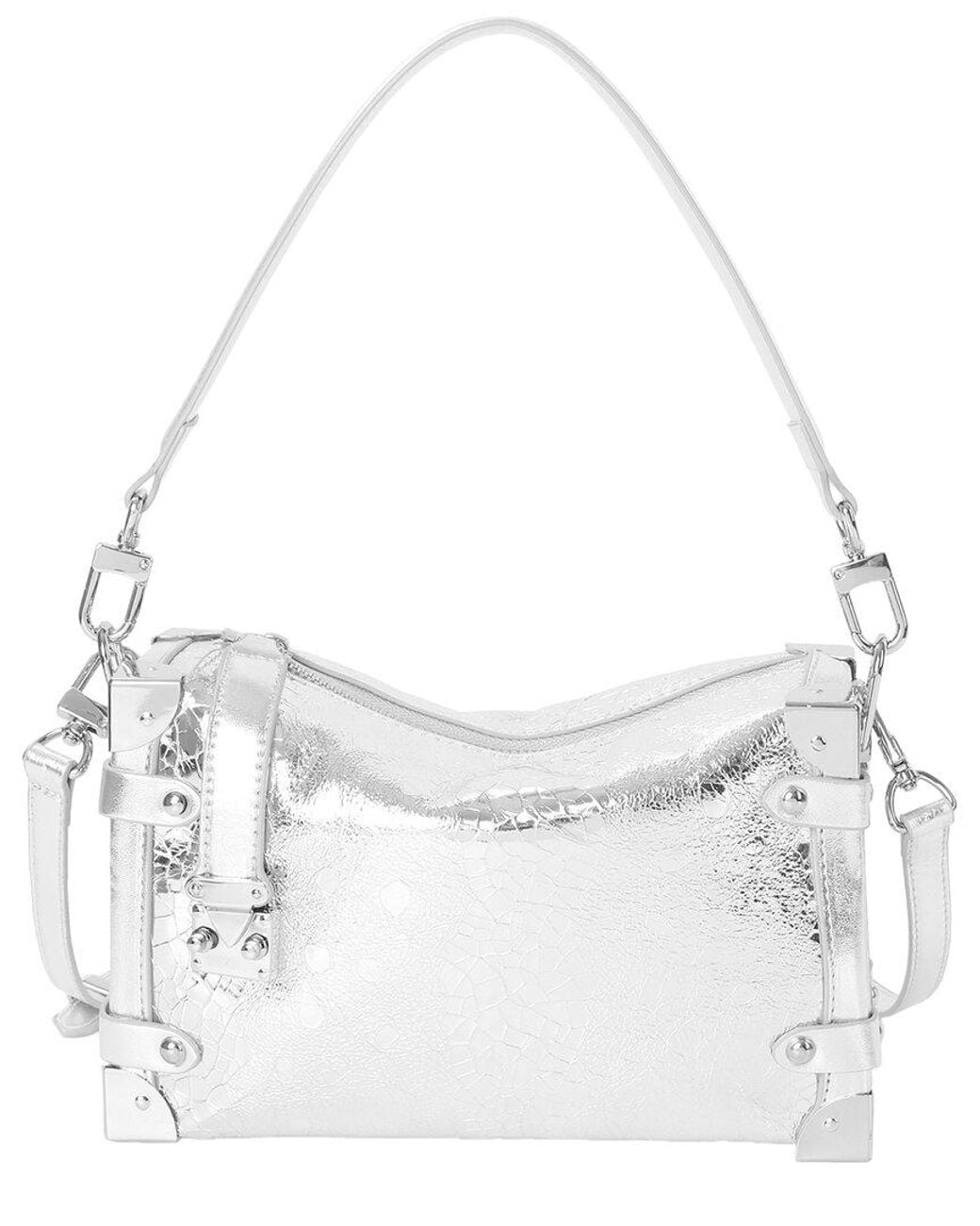 Tiffany & Fred Paris White Leather Crossbody