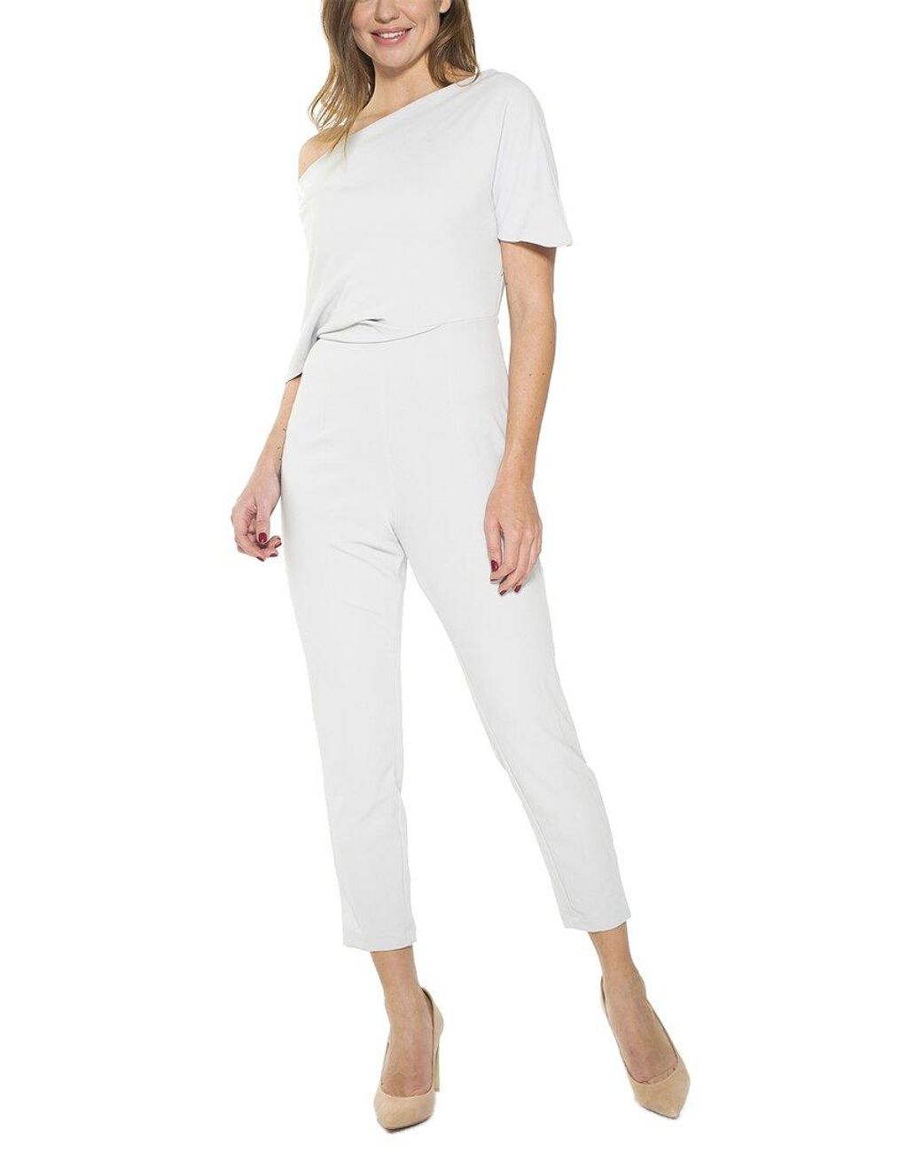 Alexia Admor Synthetic One-shoulder Jumpsuit in Slate (White) - Lyst