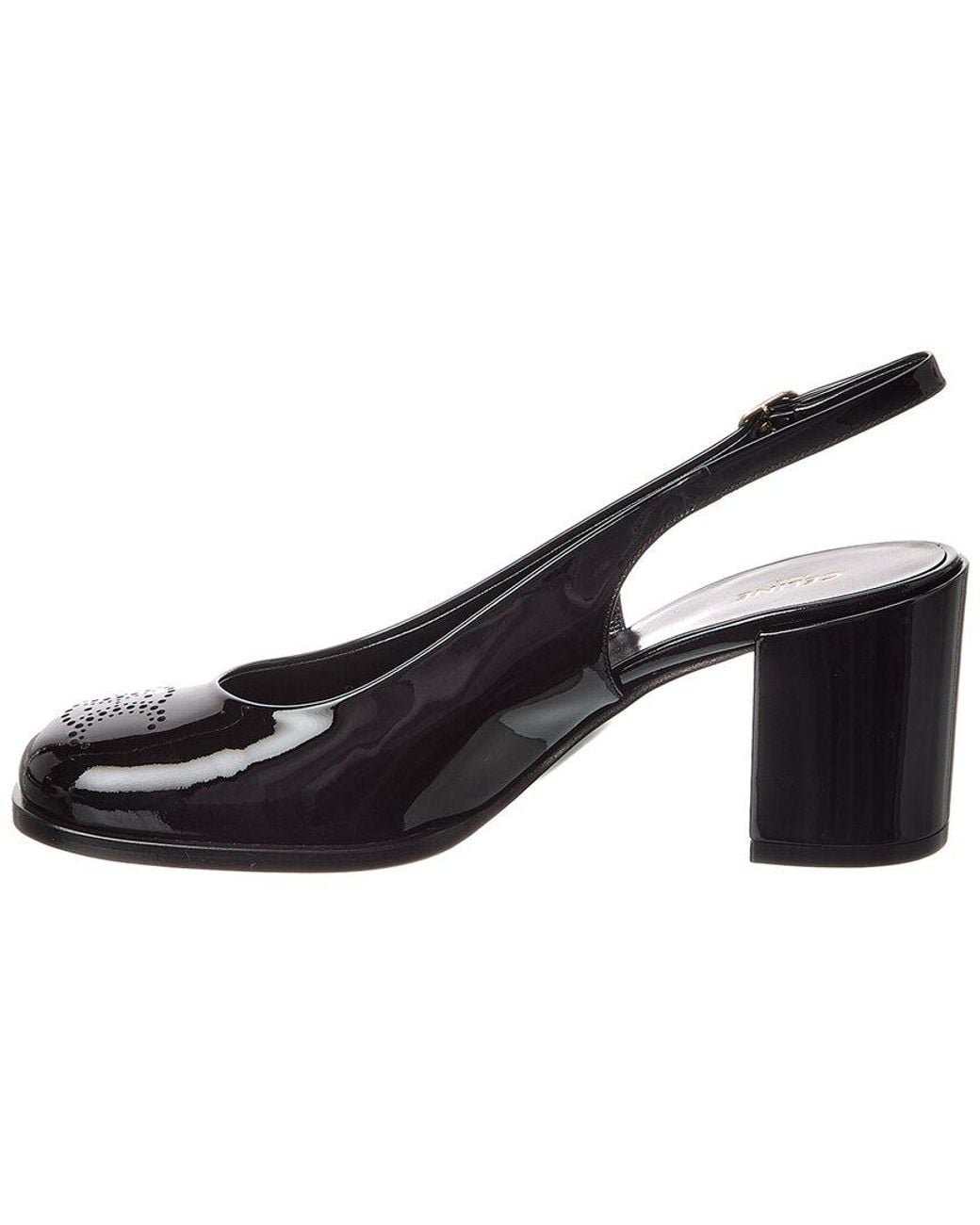 Céline Black Lily Triomphe Patent Slingback Pump