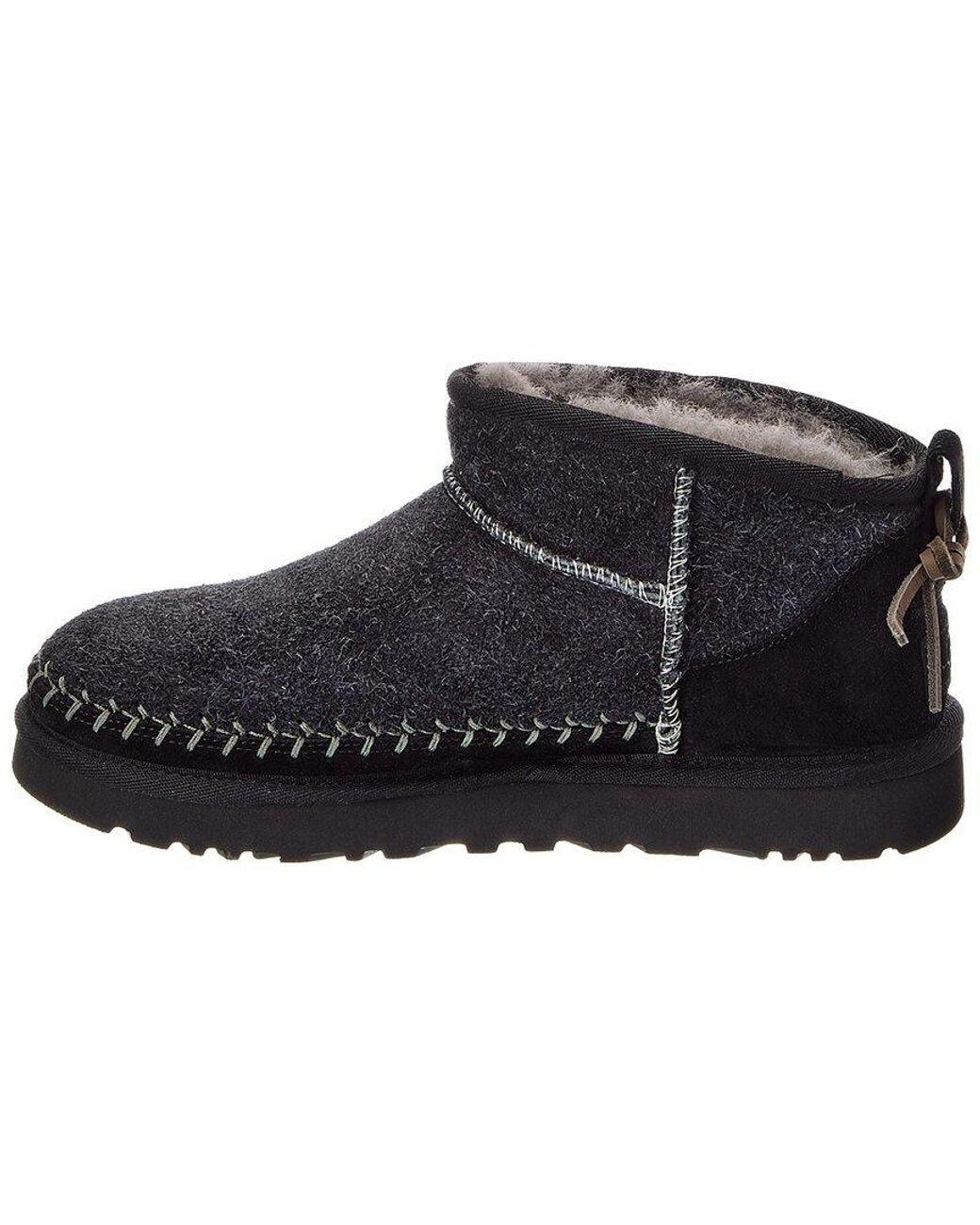 Ugg Black W Classic Ultra Mini Biarritz Suede Bootie