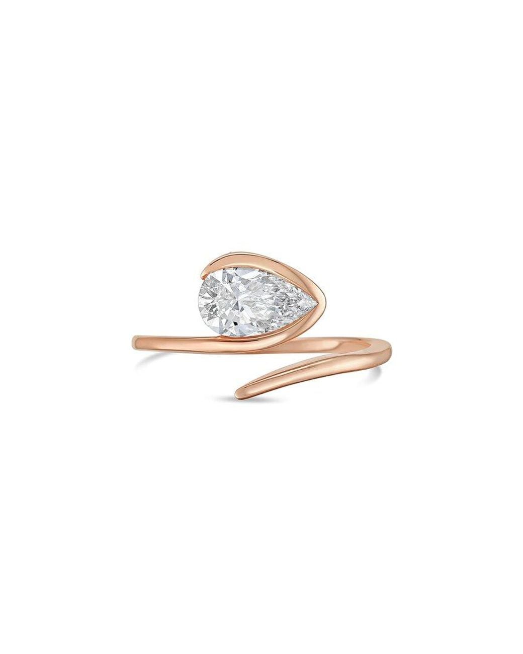 Diana M White Diana M. 18K Rose 8.00 Ct. Tw. Lab-Grown Diamond Solitaire Ring