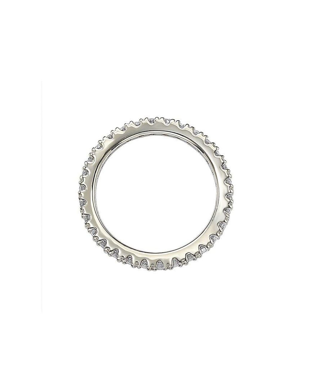 Suzy Levian Metallic Silver Cz Stackable Ring