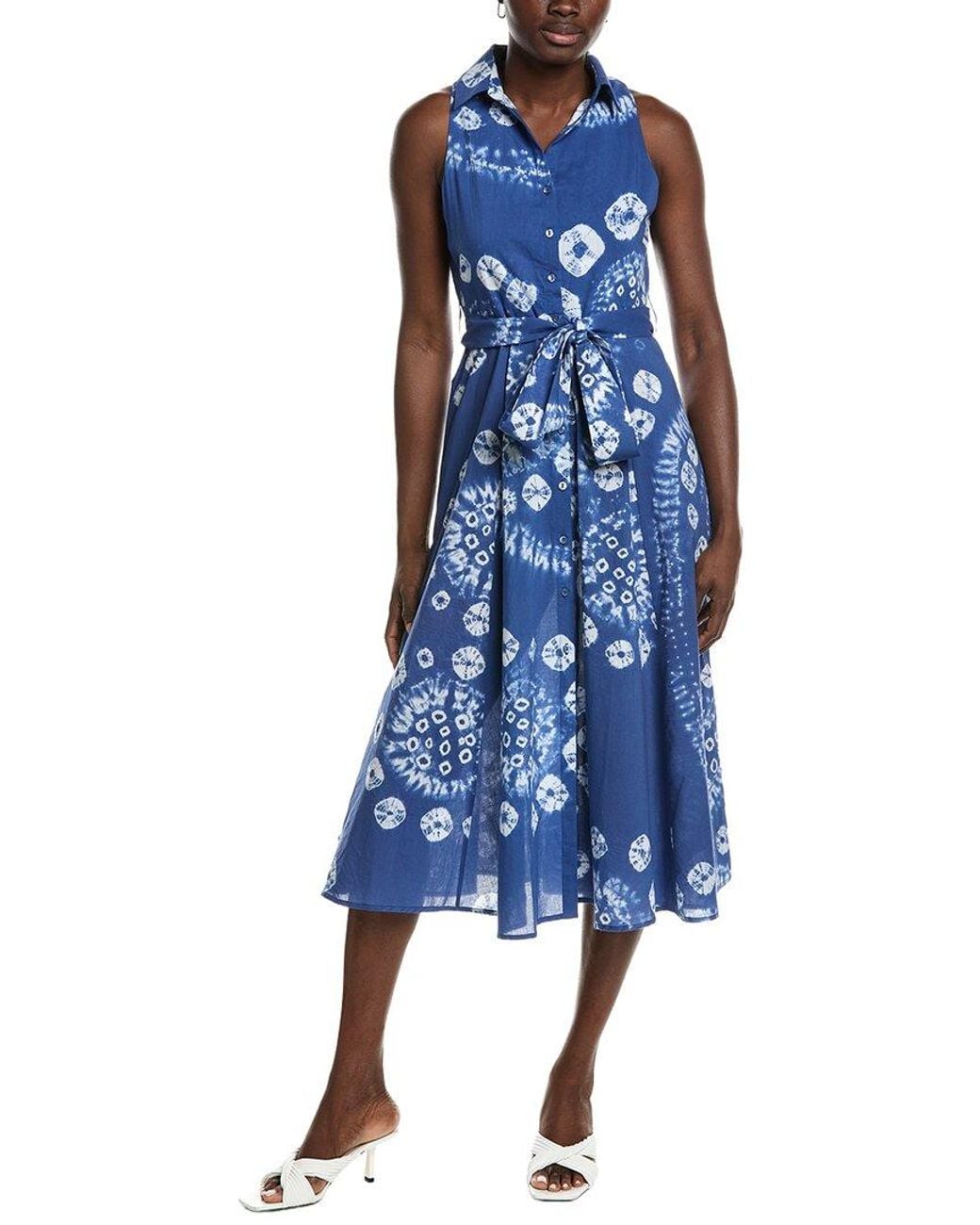 Garrie B Blue Tie-Dye Mid Dress
