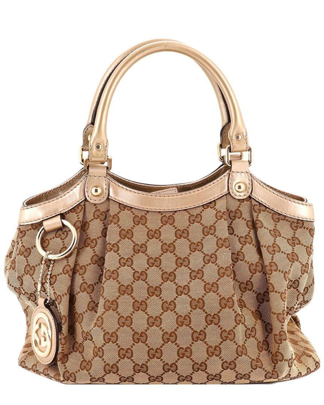 Gucci Brown Gg Canvas & Leather Sukey Tote Medium (Authentic Pre-Loved)