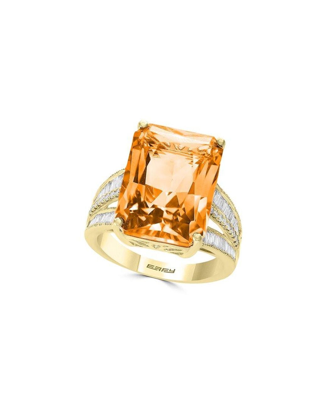 Effy Fine Jewelry Metallic 14K 11.88 Ct. Tw. Diamond & Citrine Ring
