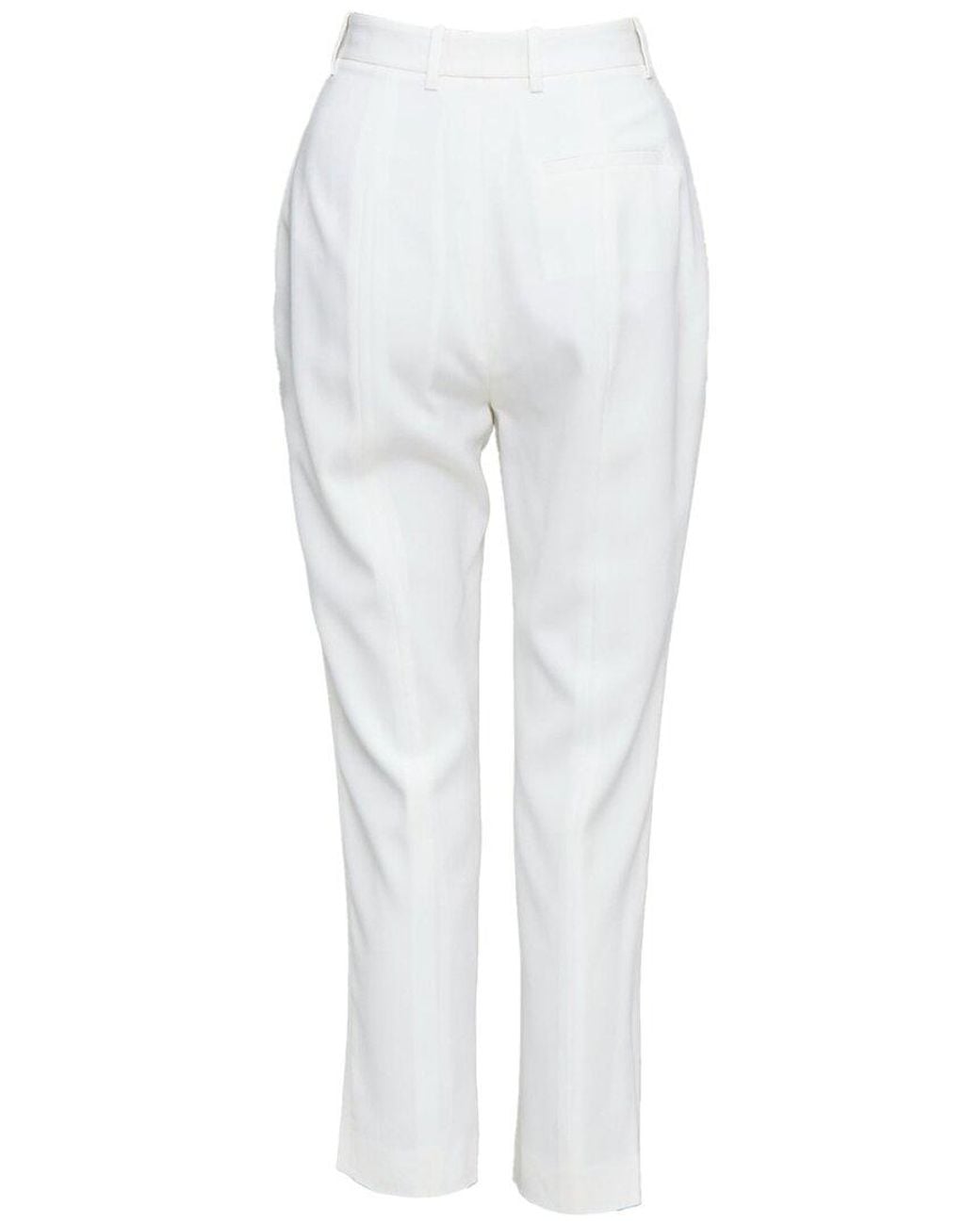 McQueen White 2020 Wool Curved Pant, Size It (Authentic Pre-Loved)