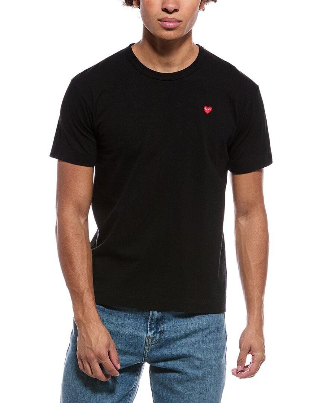 COMME DES GARÇONS PLAY Black Tiny Heart Emblem T-Shirt for men